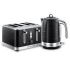 Inspire Kettle and Toaster Set Black 4 Slice