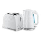 Honeycomb White Kettle and 2 Slice Toaster Set