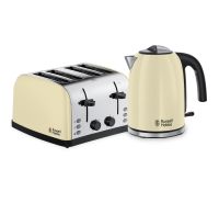 Stainless Steel Cream Kettle and 4 Slice Toaster