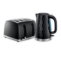 Honeycomb Black Kettle and 4 Slice Toaster Set