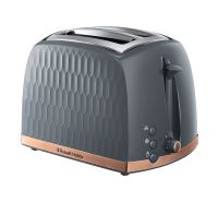 Honeycomb 2 Slice Grey with Rose Gold Toaster