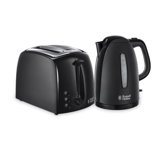 Textures Black Kettle and 2 Slice Toaster Set