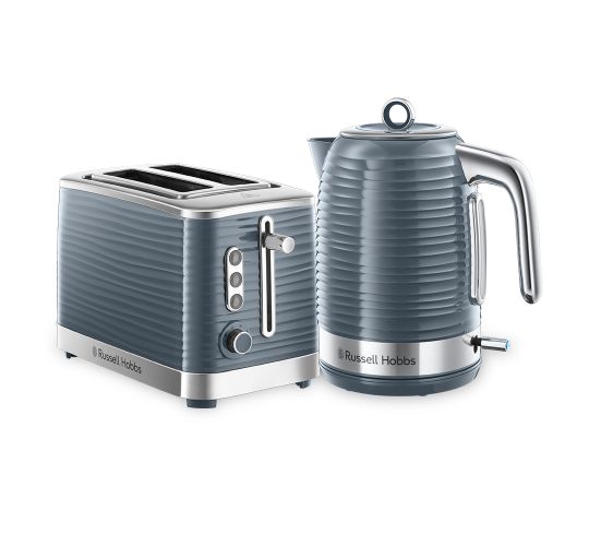 Inspire Kettle and Toaster Set Grey 2 Slice
