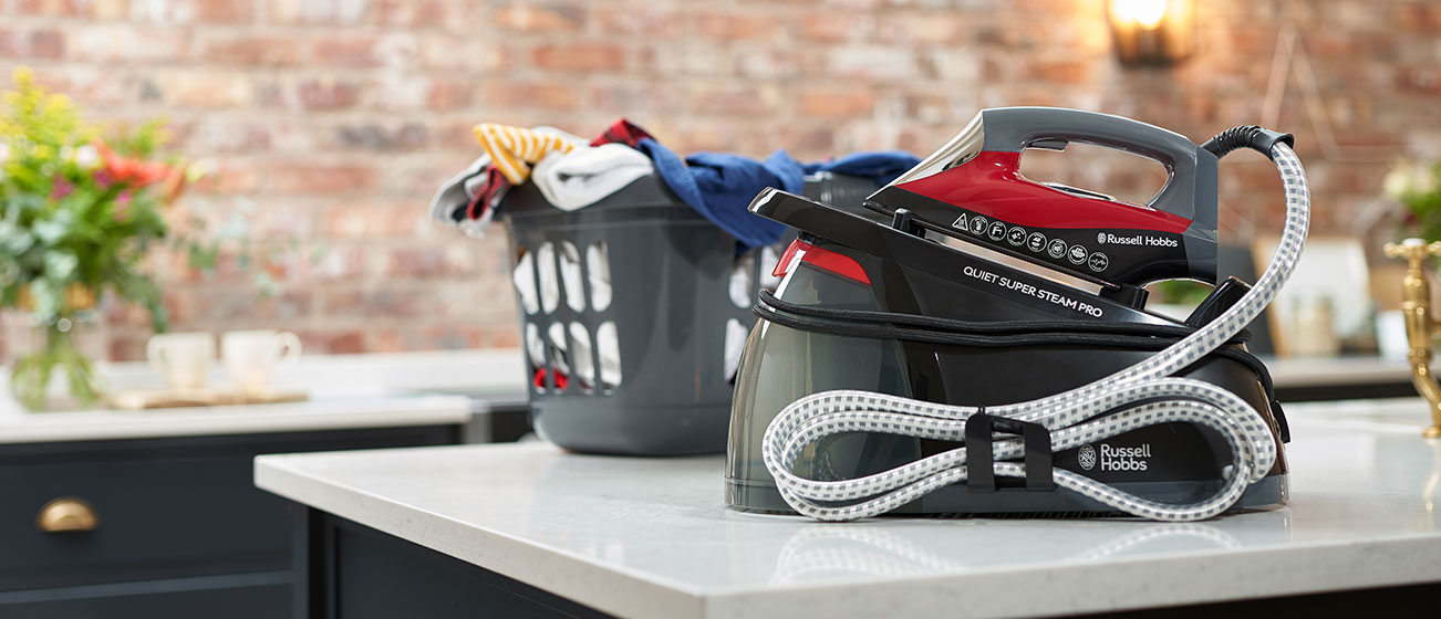 Quiet Super Steam Generator Pro Iron on Countertop